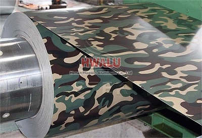 bobine d'aluminium enduite de couleur camouflage