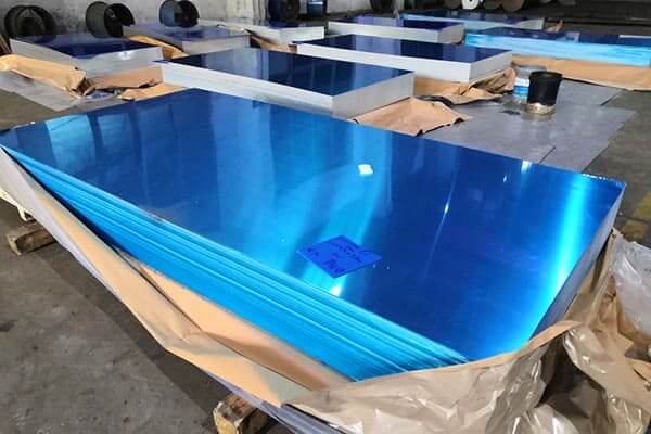 Mirror aluminum sheet with bluefilm