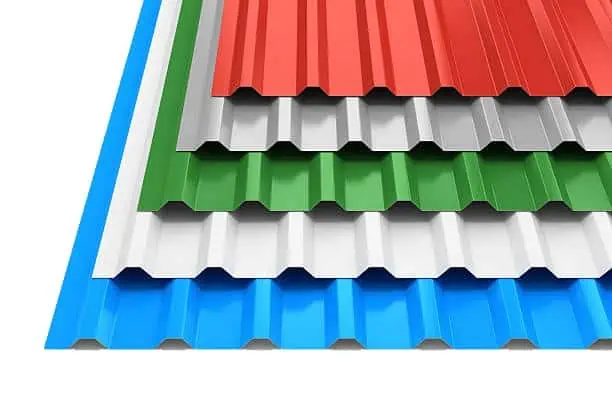 Hojas para techos de perfil corrugado de aluminio de color