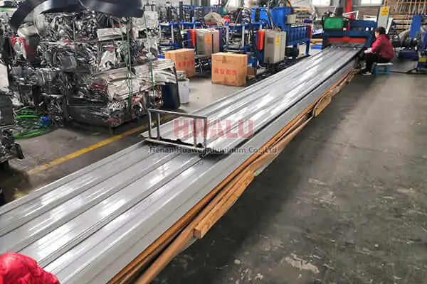 Aluminum corrugated sheet production